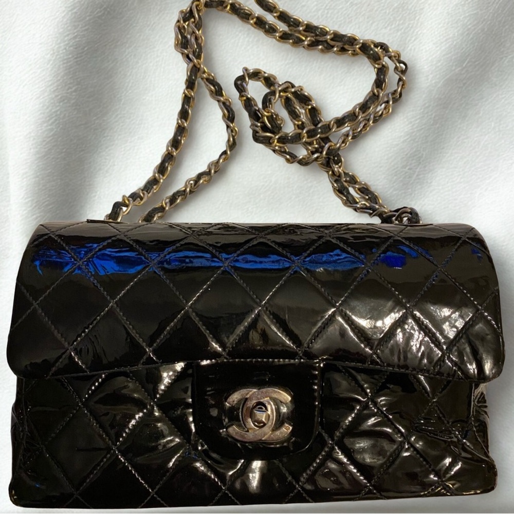 Rare Vintage Chanel Double Flap Patent Bag!